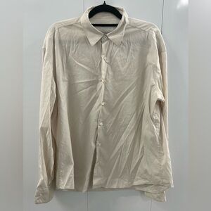 PRADA Size 39/15 1/2, Cream ,Cotton Blend, Long Sleeve Button Down Shirt